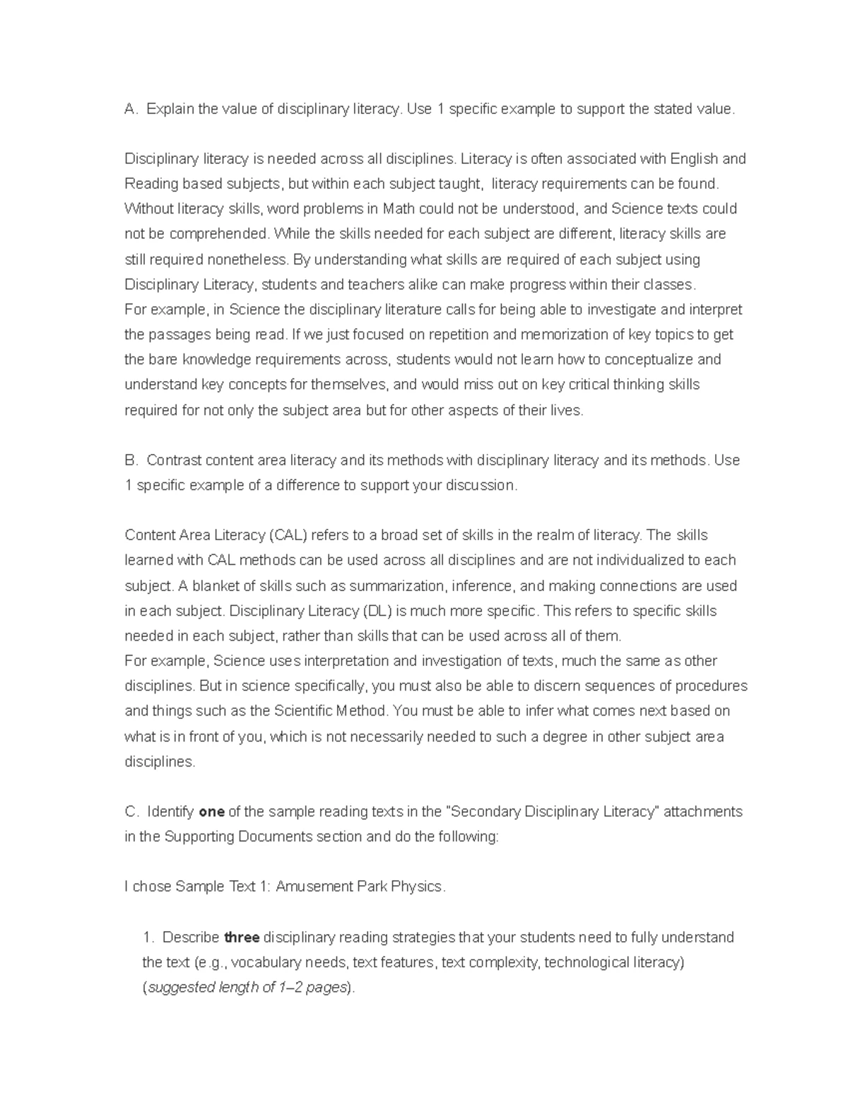 Secondary Disciplinary Literacy Science DNP1 & DNP2 Overview - Studocu
