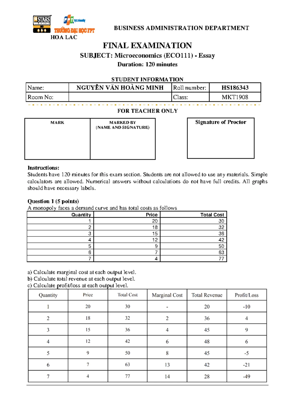 ECO111 Final Exam: Microeconomics - Progress Test Insights - Studocu