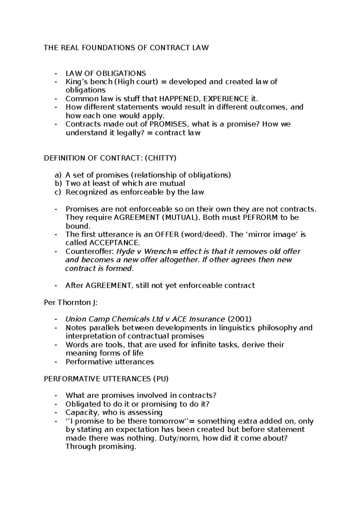 Lecture 1, Foundations of contract - THE REAL FOUNDATIONS OF CONTRACT ...