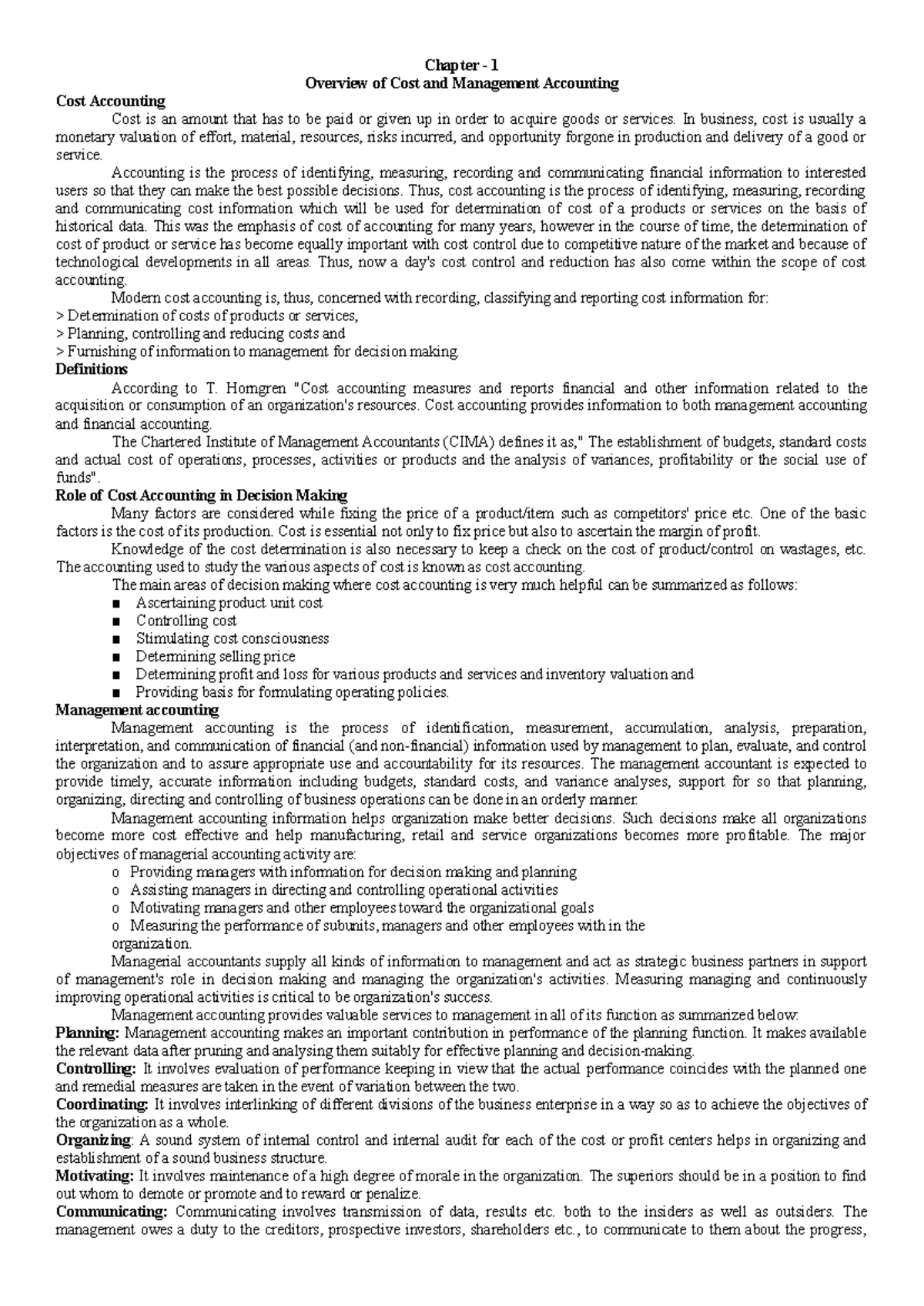 Cost and Management Accounting I - Midterm Exam Guide (CBE 101) - Studocu