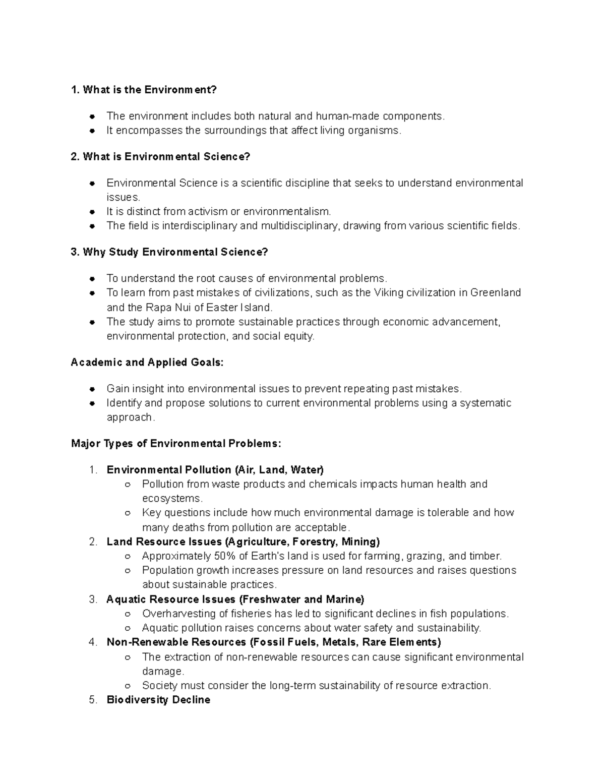 Environmental science: Understanding issues and sustainable solutions ...