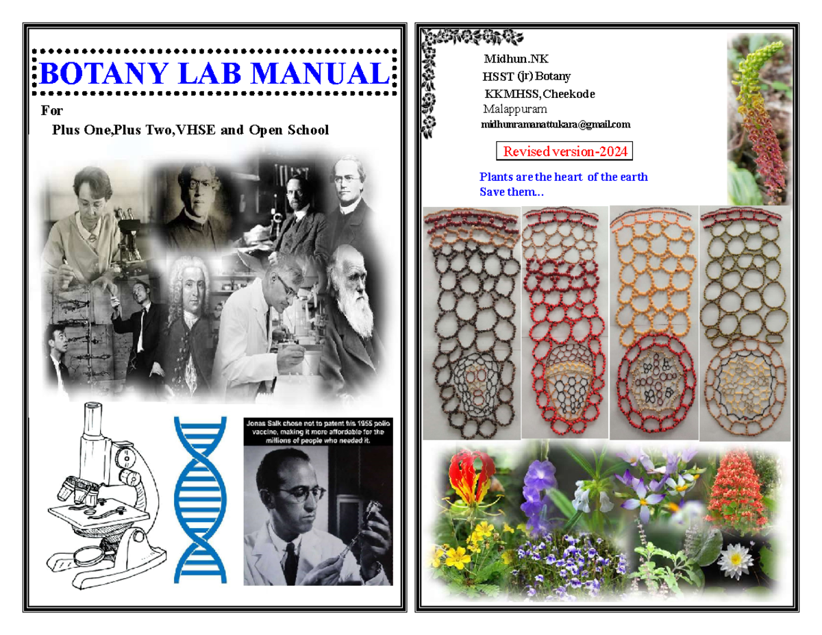 # Revised Botany Lab Manual for Plus One and Plus Two (Botany Practices ...