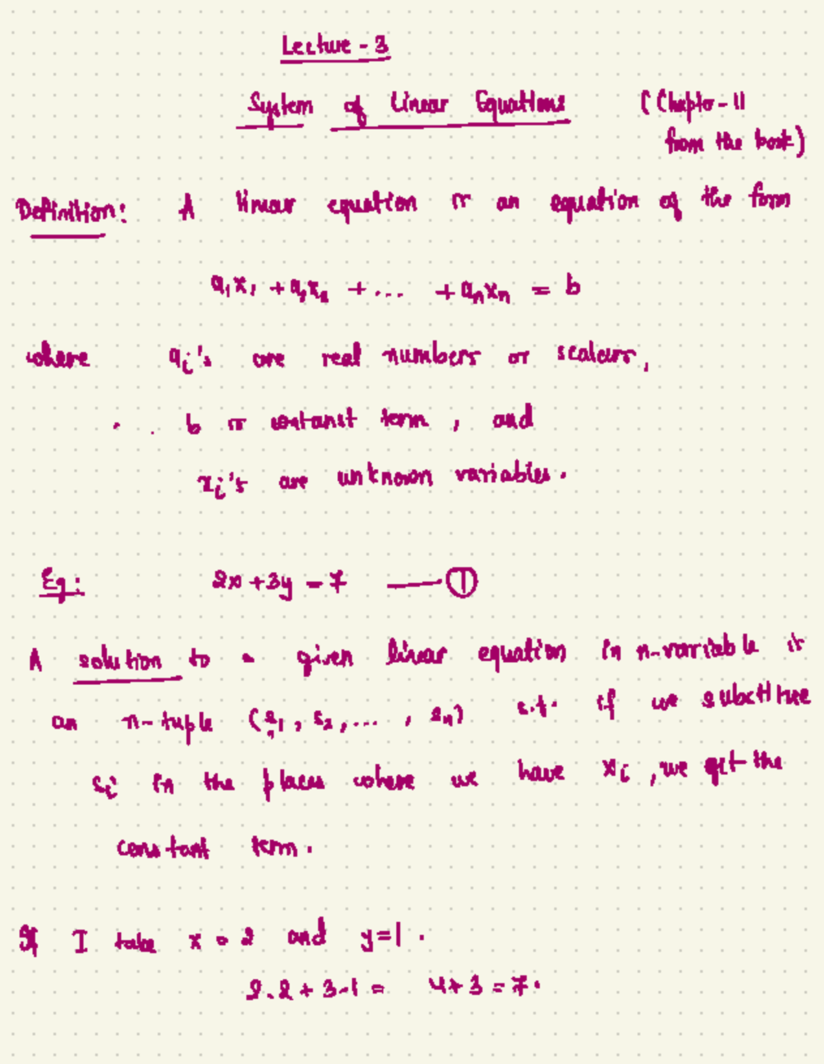 3 Lecture 11: Linear Equations and Systems Analysis - Studocu