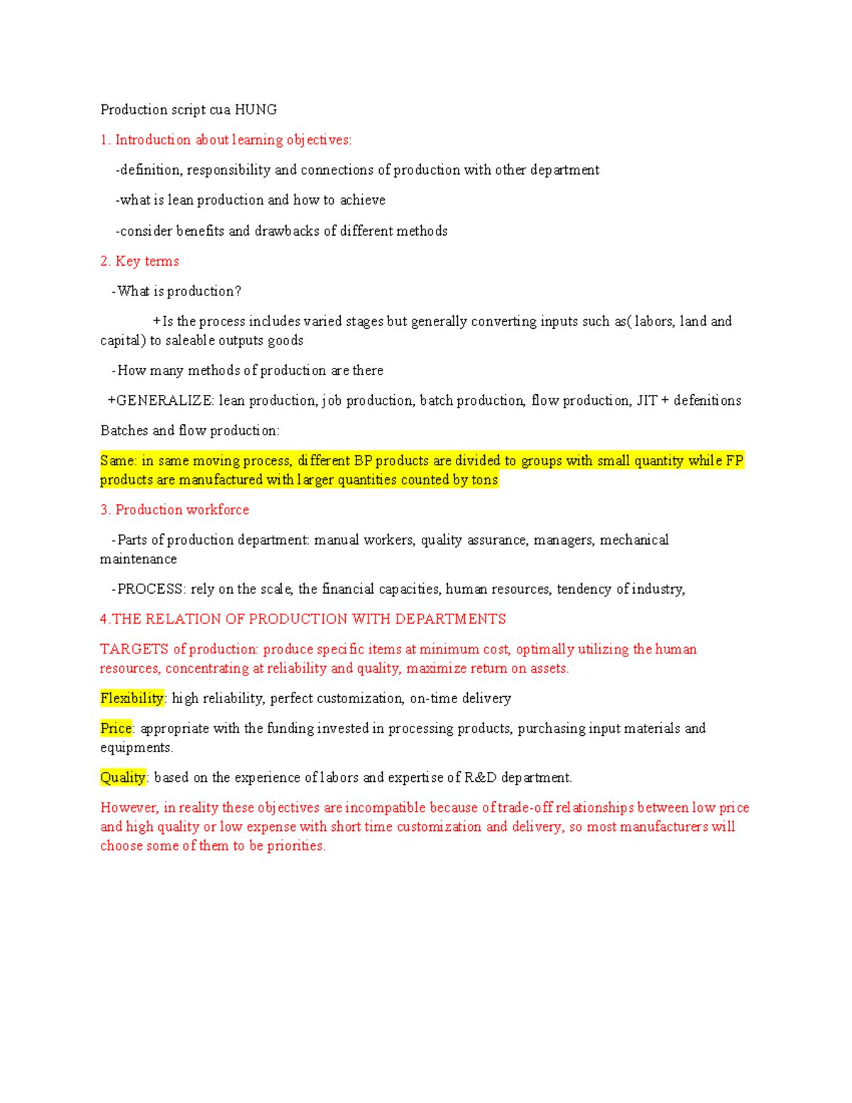 Production Script: Understanding Lean Production Methods and Objectives ...