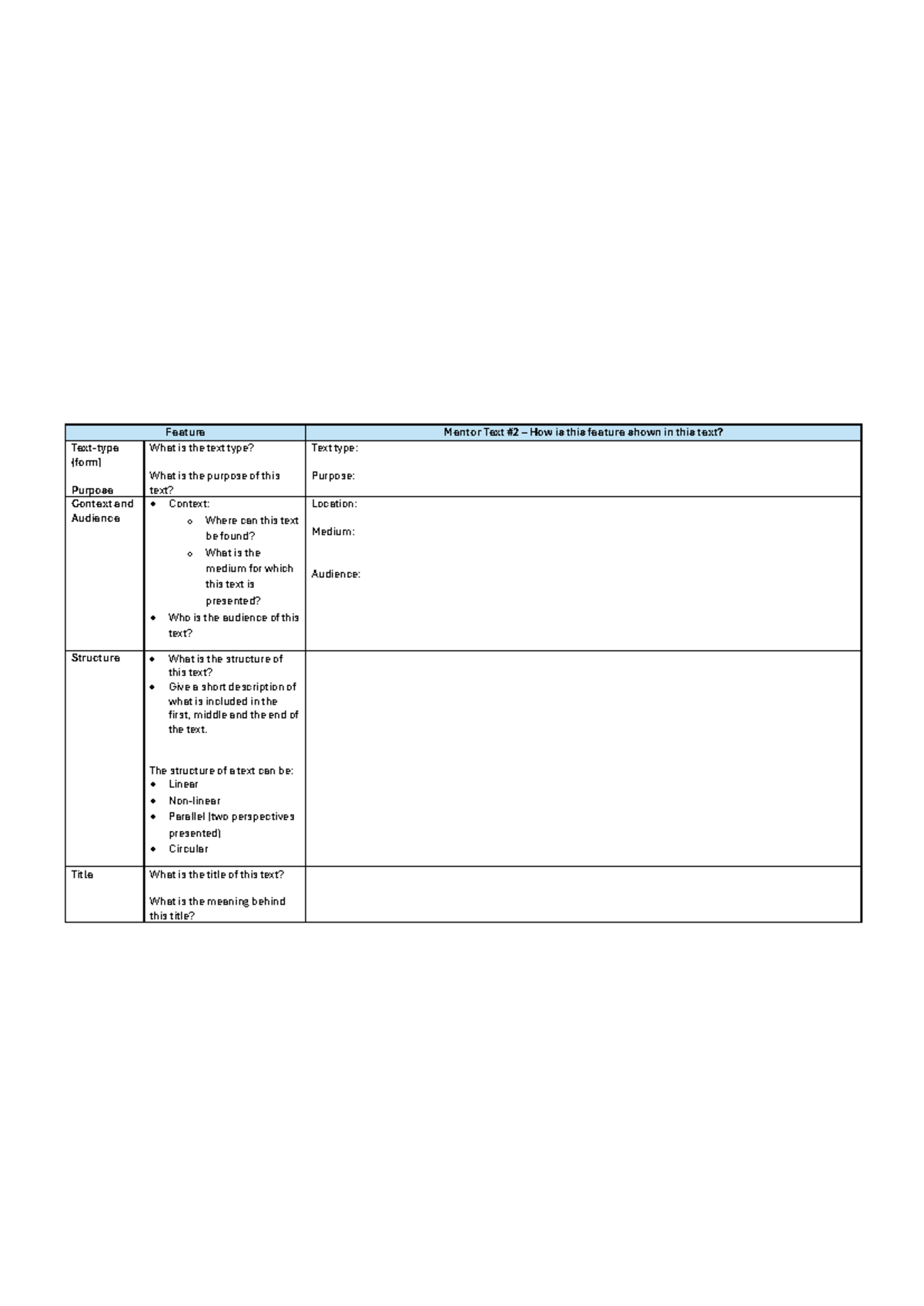 Year 11 Holiday Homework: Analyzing Text Purpose & Structure - Studocu