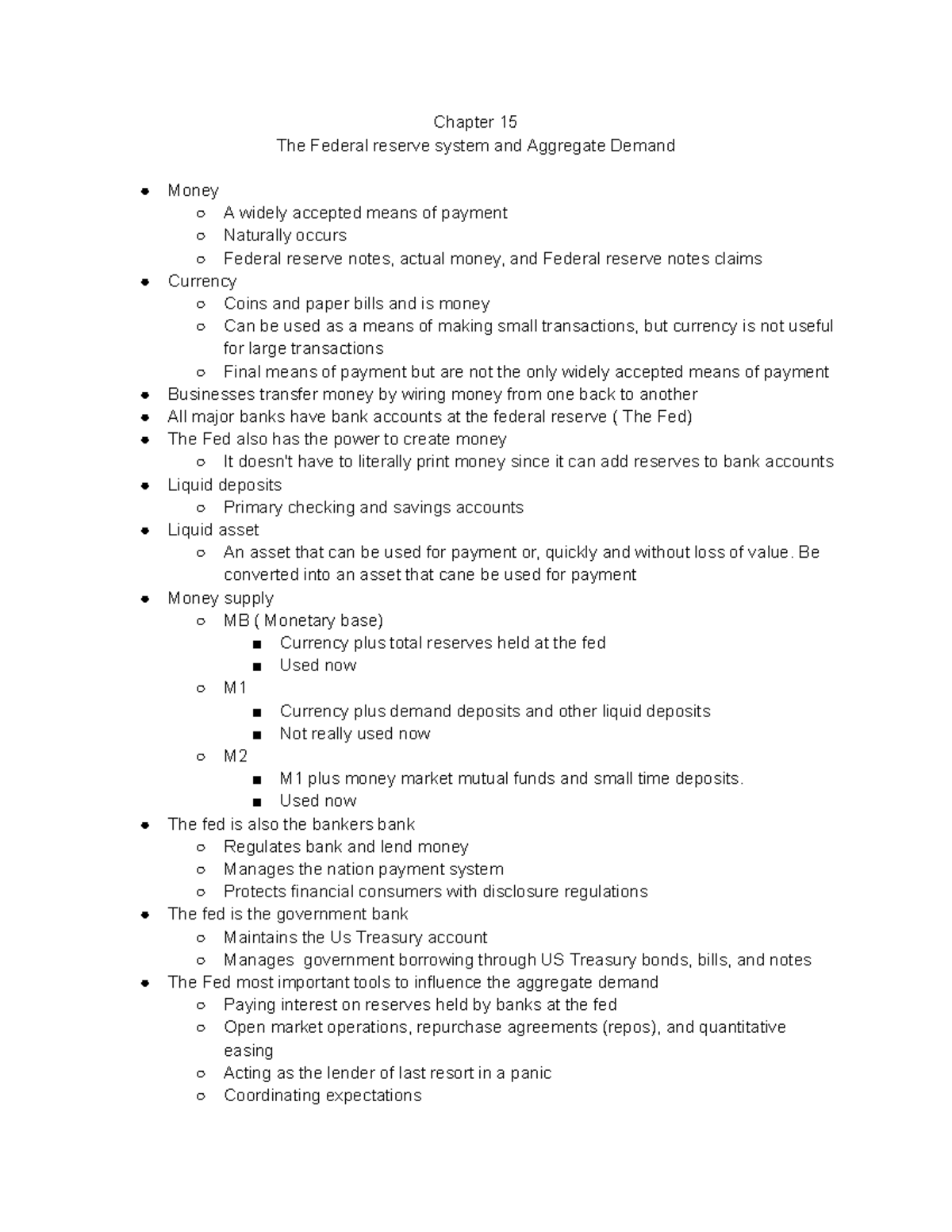 Midterm Notes: Monetary Policy and Aggregate Demand - Macro 3 - Chapter ...