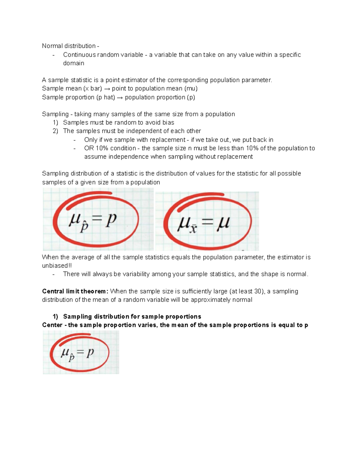 AP Statistics Unit 5: Normal Distribution & Sampling Distributions ...