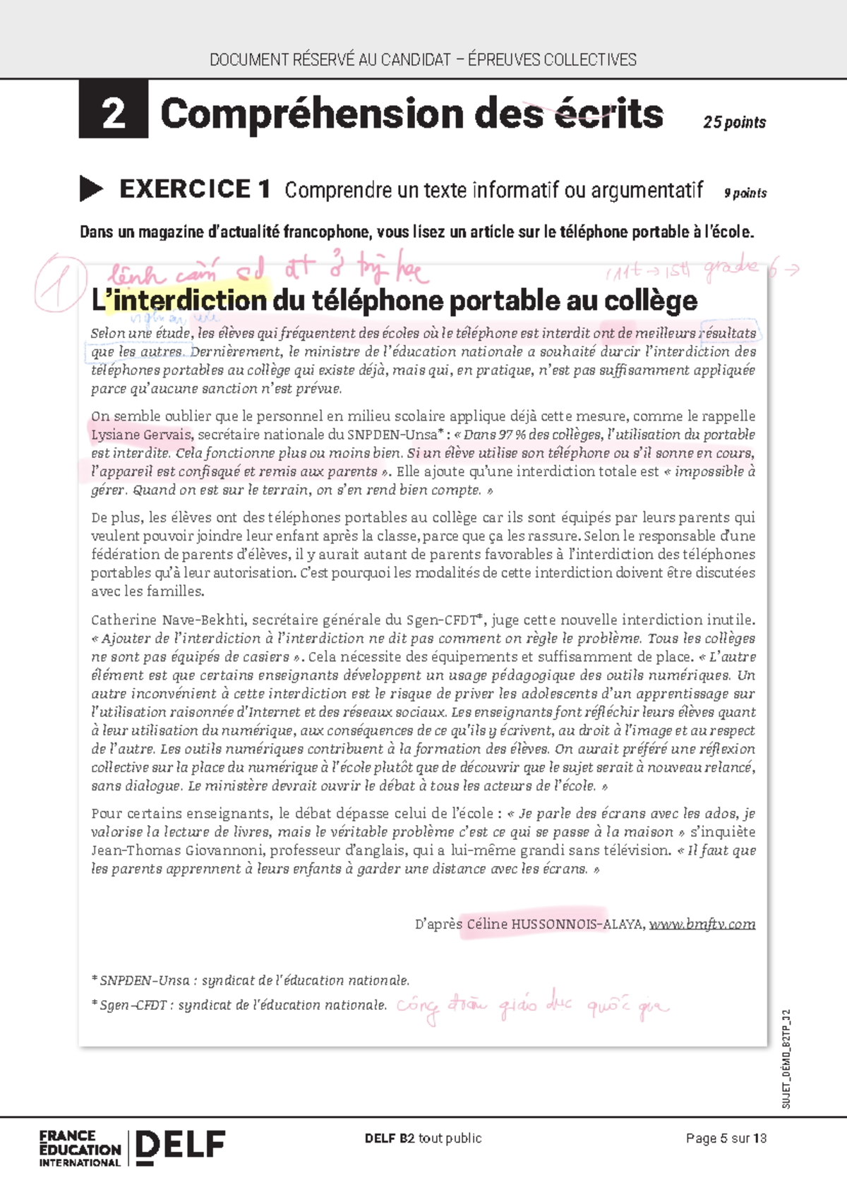 B2 TP Écrits et Opinions sur le Téléphone à l - Document Preview