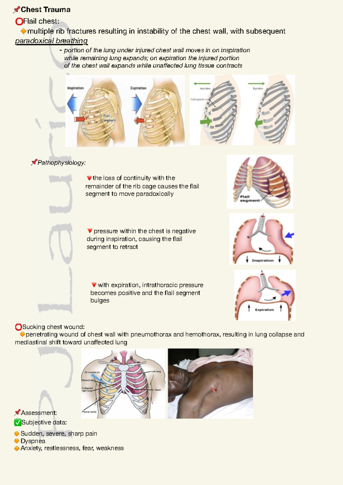 Altered Ventilation III: Chest Trauma and Nursing Interventions - Studocu