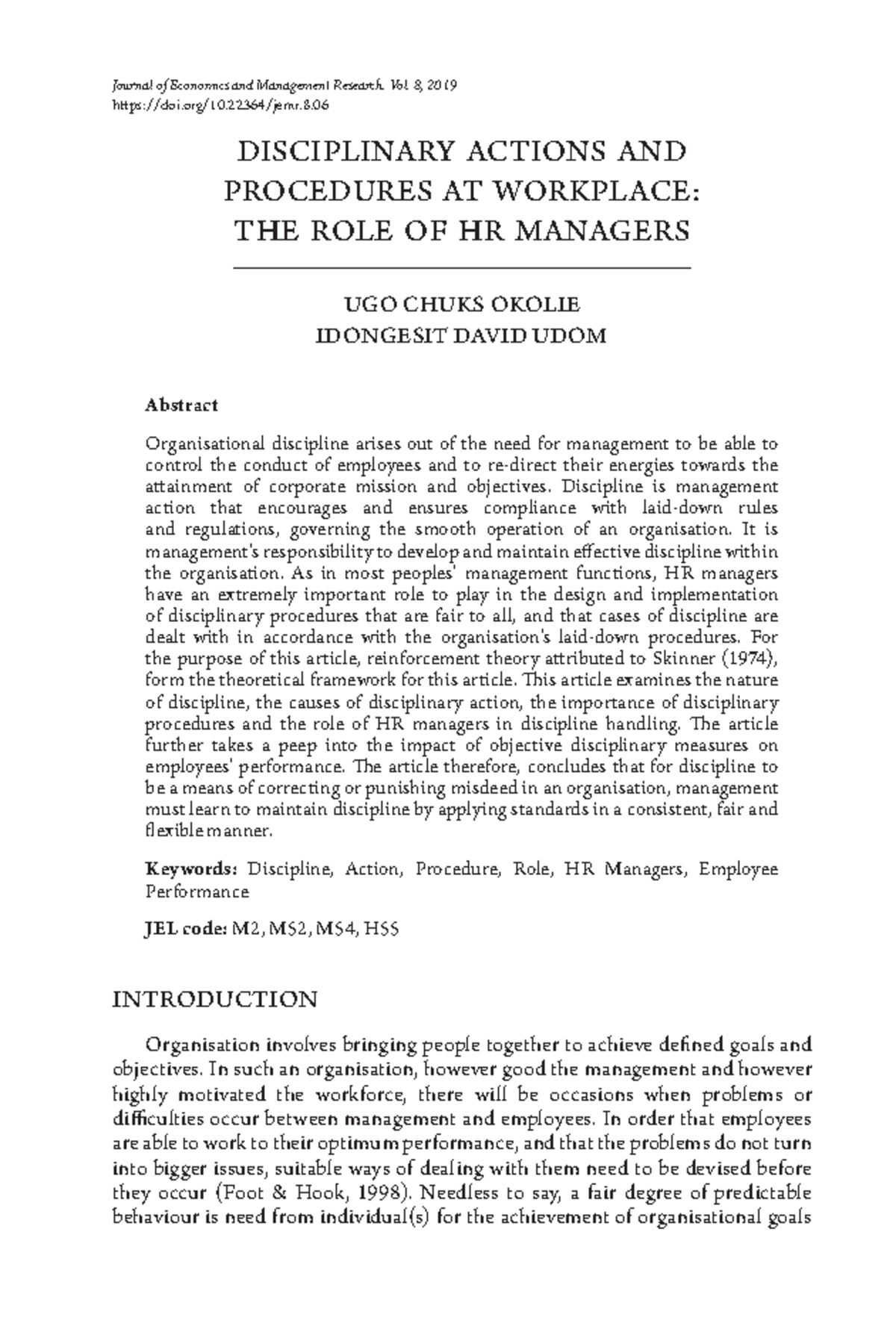 Disciplinary Actions IN THE Workplace - DISCIPLINARY ACTIONS AND ...