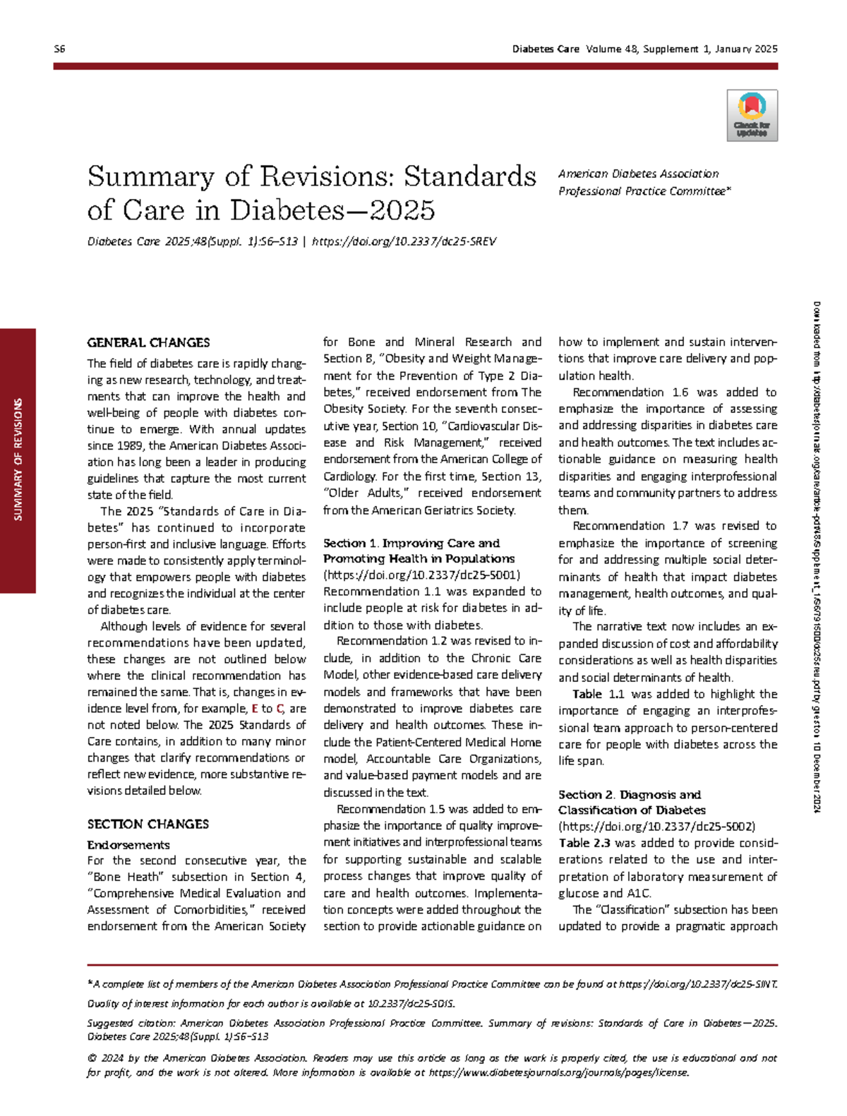 Dc25srev - Adadadadsd - Summary of Revisions: Standards of Care in ...