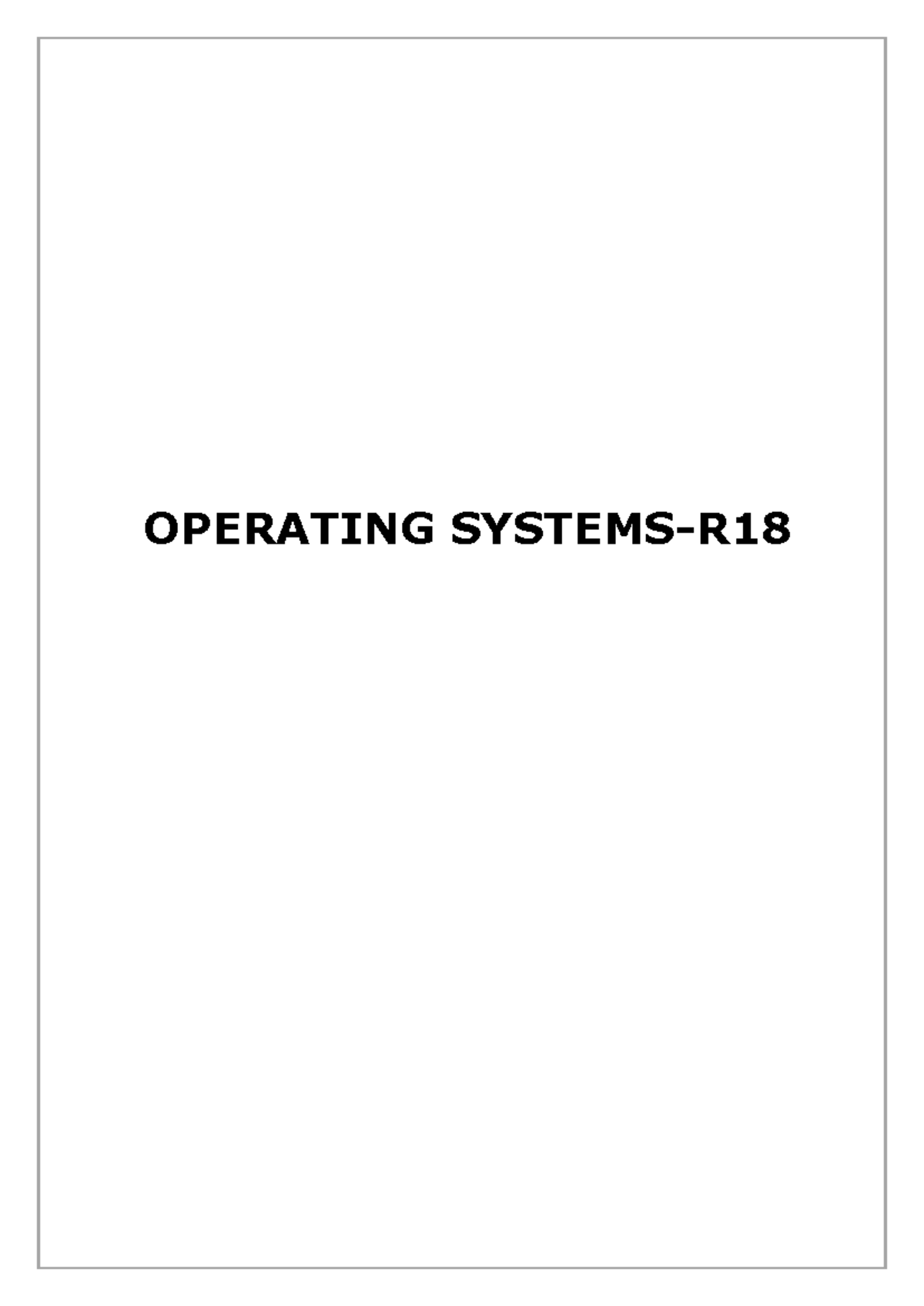OS UNIT-I - notes - OPERATING SYSTEMS-R UNIT - I Operating System ...