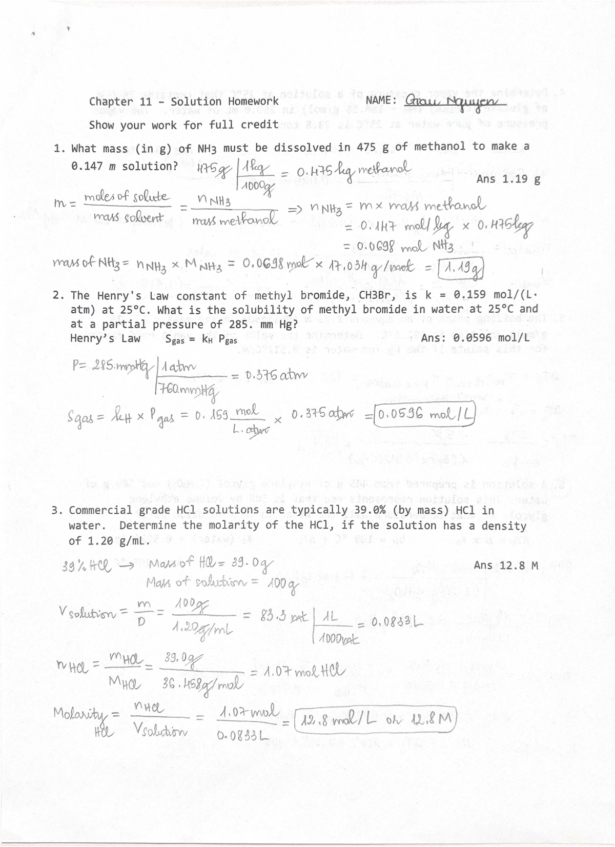 Chapter 11 - Solution Homework (Chemistry) - Studocu