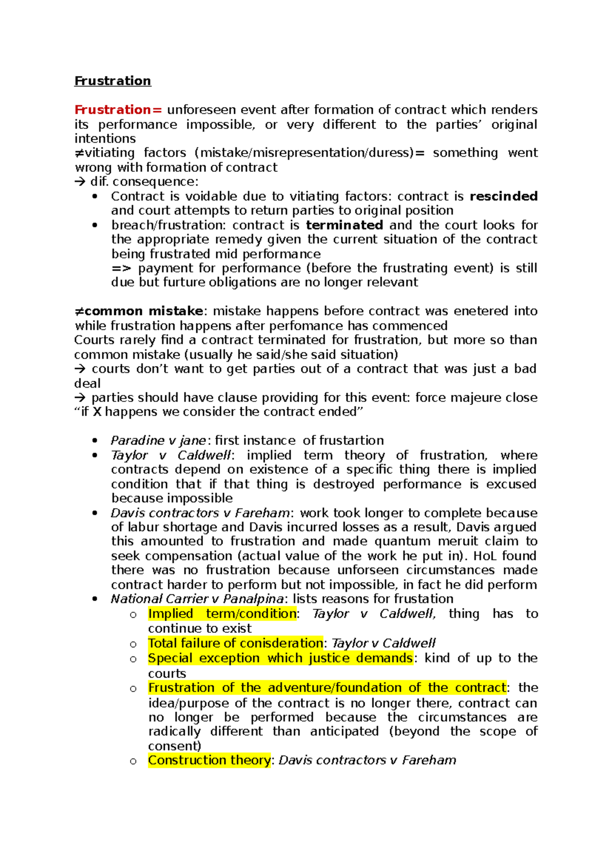 Law 101: Understanding Frustration in Contract Law - Key Cases ...