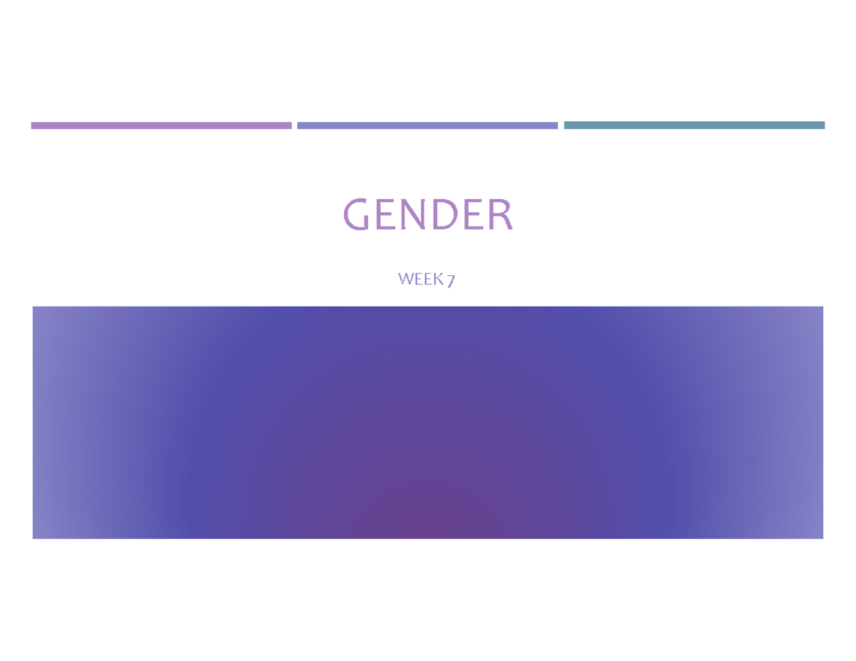 Gender Studies GENDER Week 7 Lecture: Exam Review & Key Concepts - Studocu