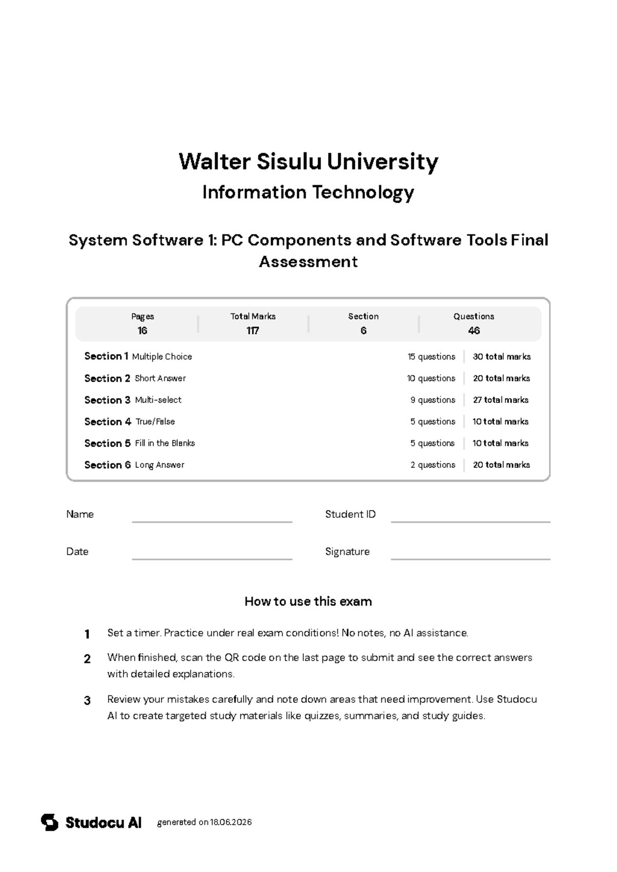 System Software 1 Final Assessment: PC Components - Studocu