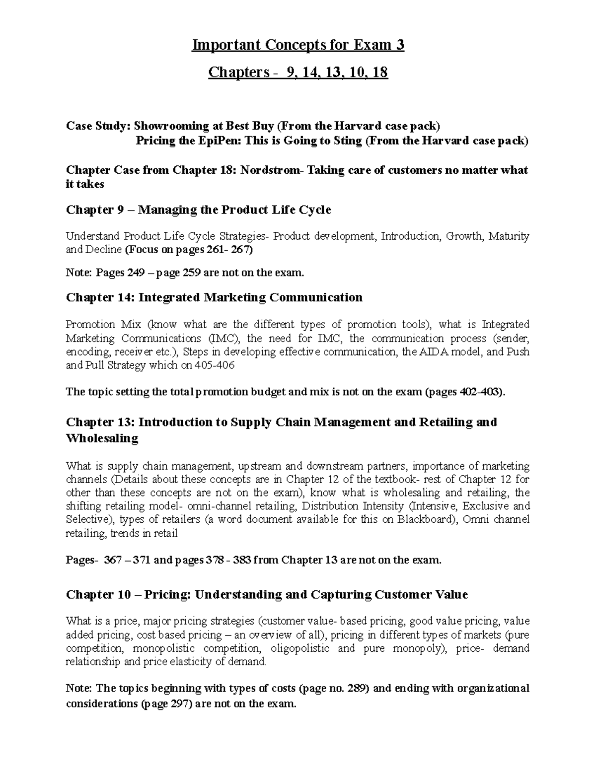 Exam 3 Study Guide: Key Concepts & Chapters 9, 10, 13, 14, 18 - Studocu