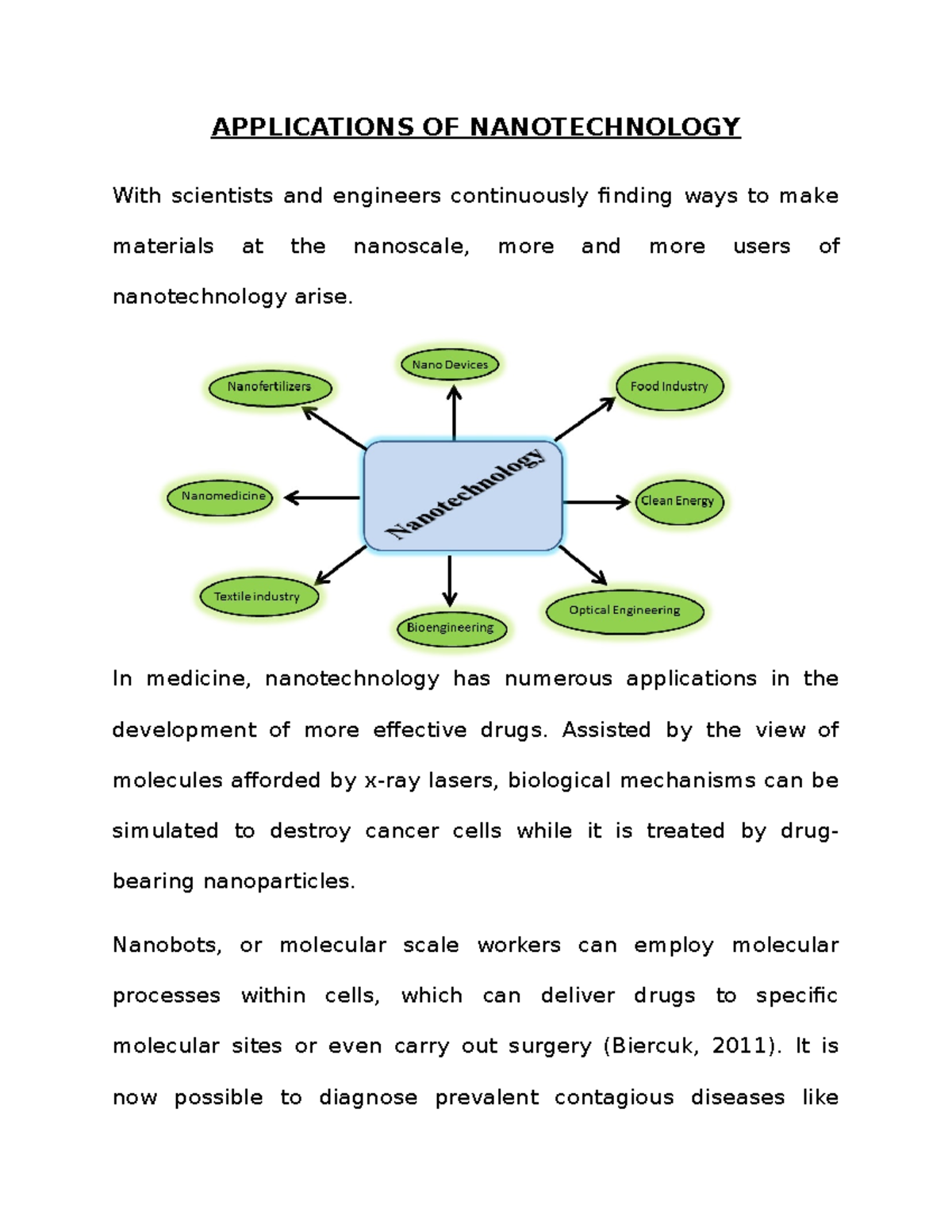 Applications OF Nanotechnology - APPLICATIONS OF NANOTECHNOLOGY With ...