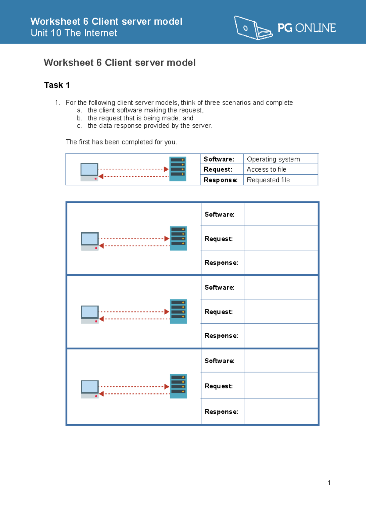 Unit 10: Internet Client-Server Model Worksheet 6 - Studocu