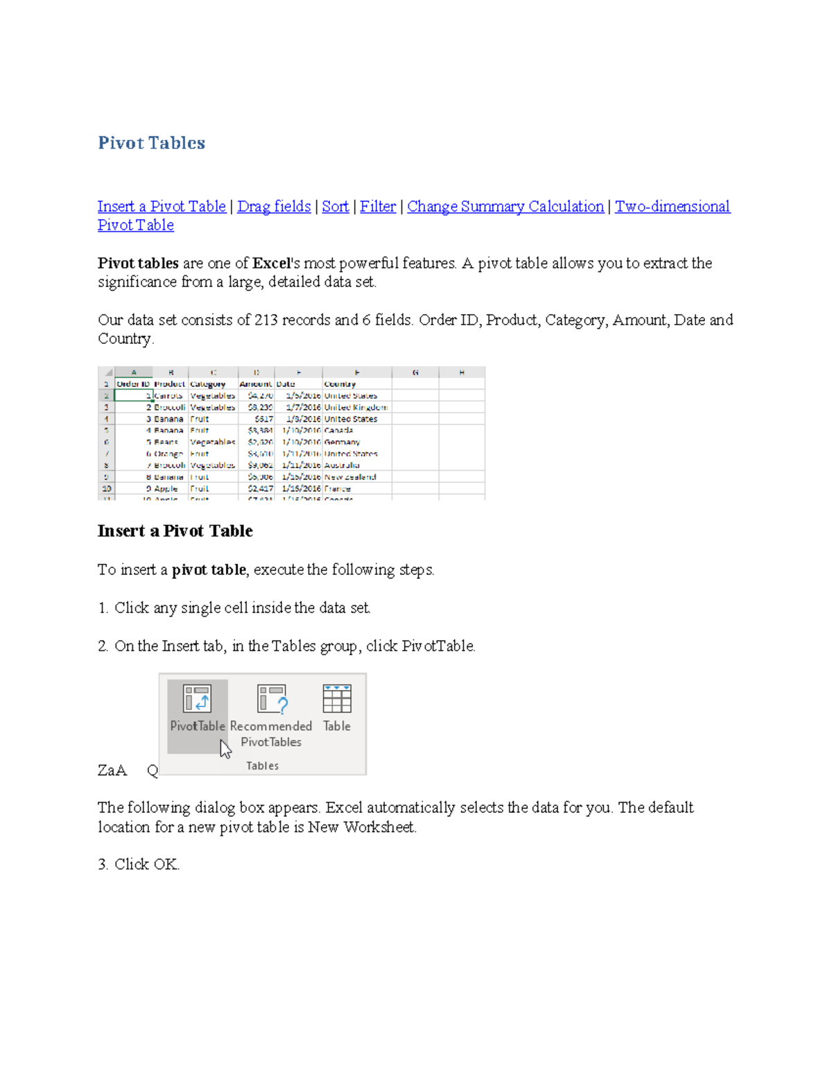 Excel Pivot Tables: Practical Guide for Data Analysis Techniques - Studocu