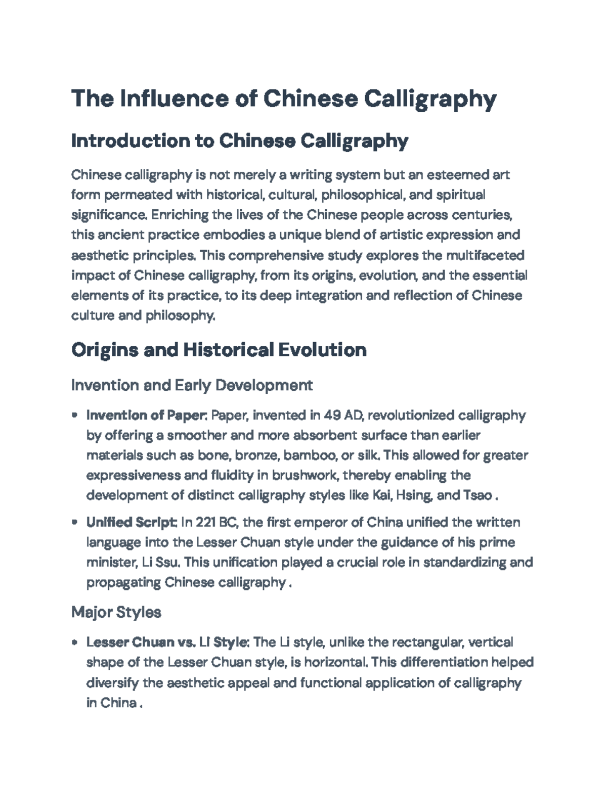Exploring the Influence of Chinese Calligraphy on Culture and Art - The ...