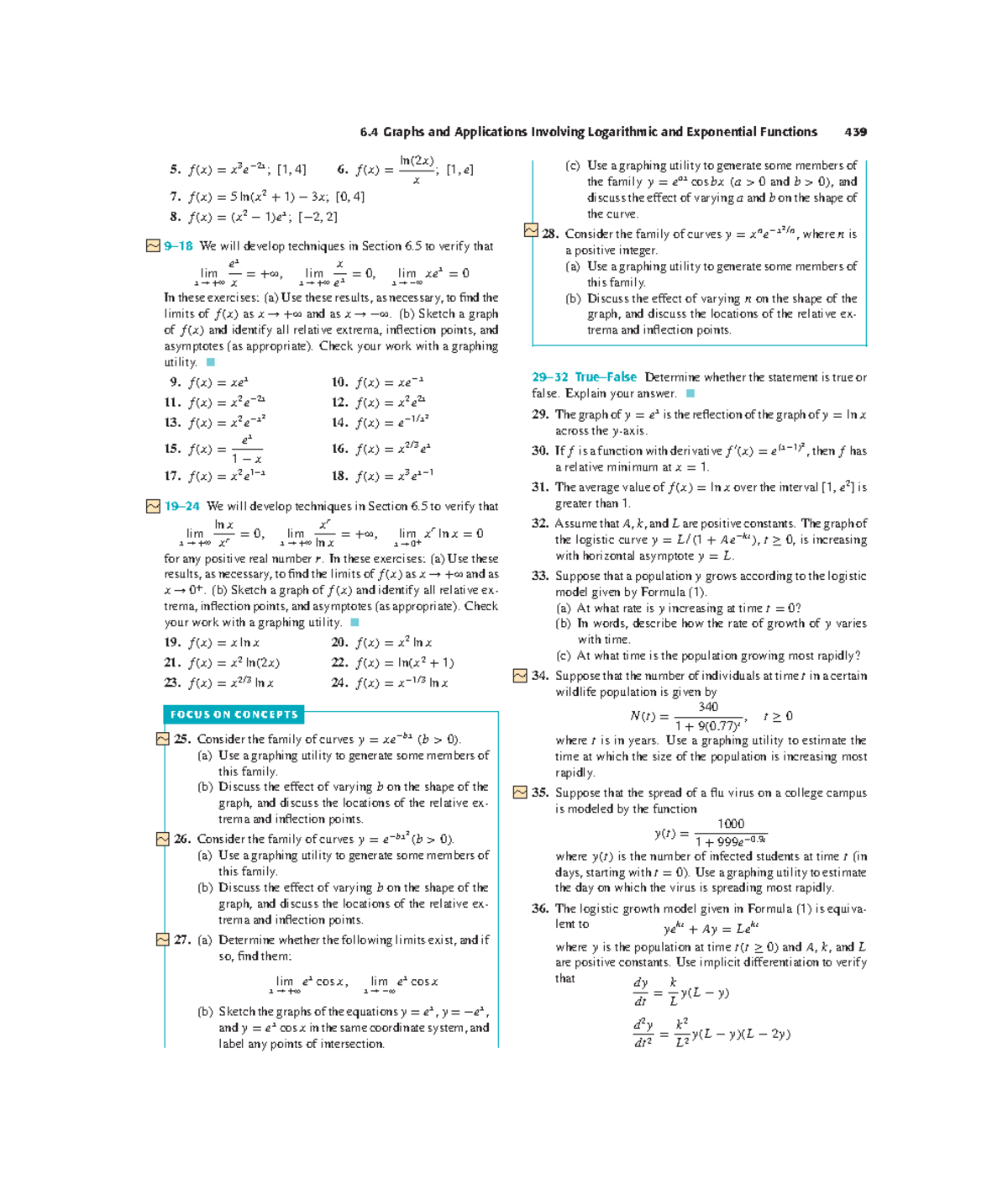 Calculus Anton: Graphs & Applications of Logarithmic & Exponential ...