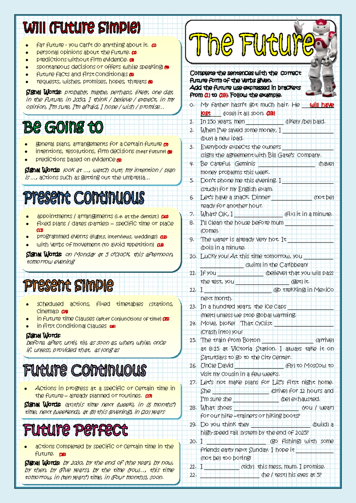 Future Tenses Questions Exercises for Tutorial - Grammar - UiTM - Studocu