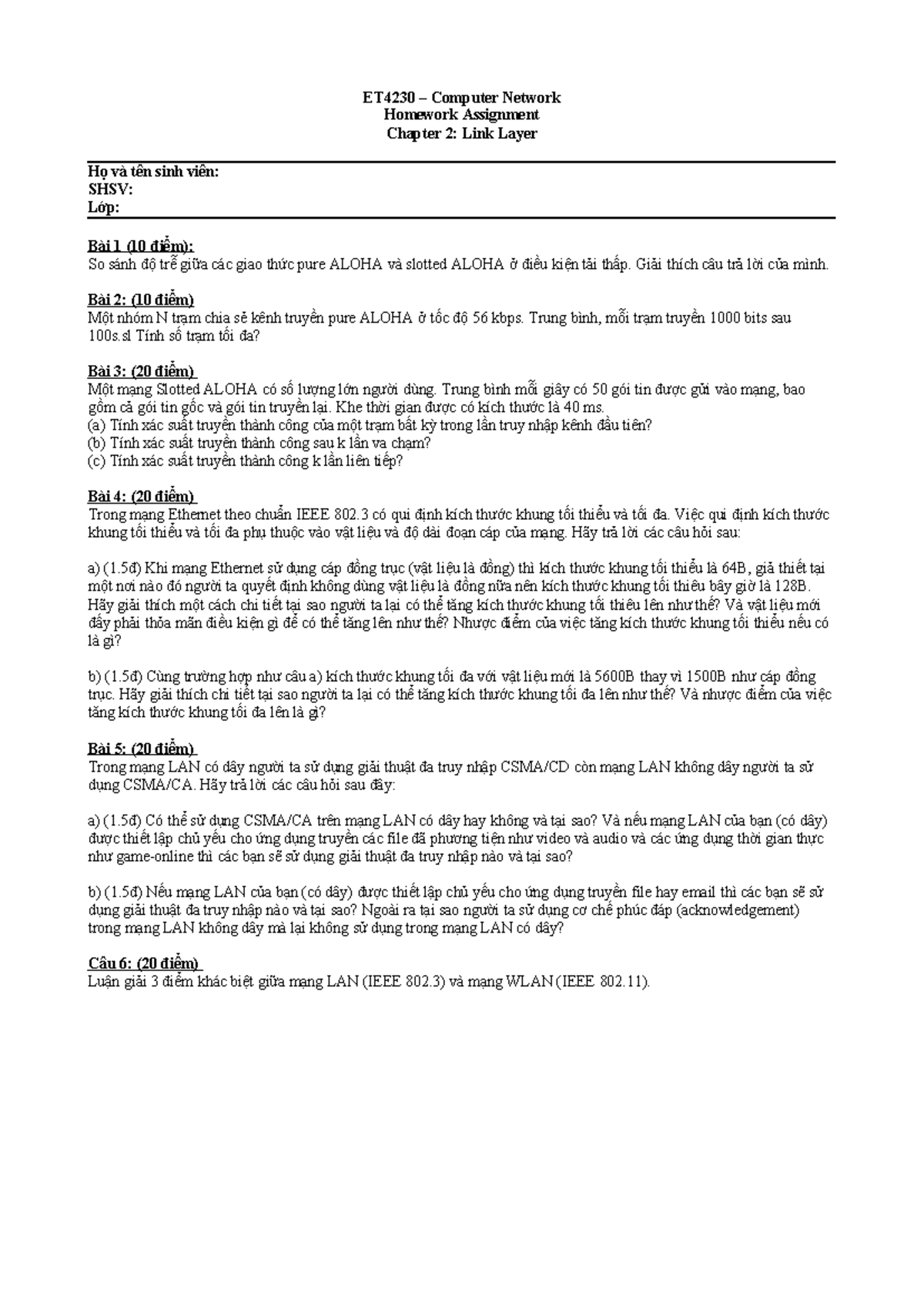 ET4230 Computer Network Homework Assignment: Chapter 2 Analysis - Studocu