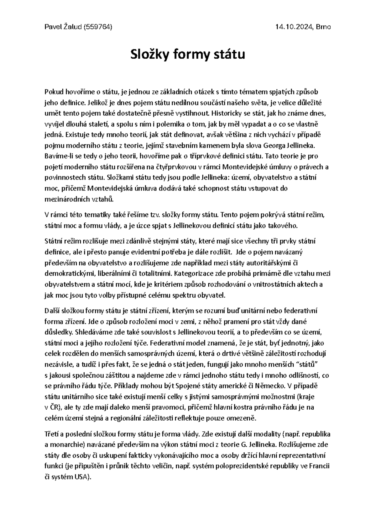 Slȯžky formy státu - Analýza definic a klasifikací (PRA 101) - Studocu