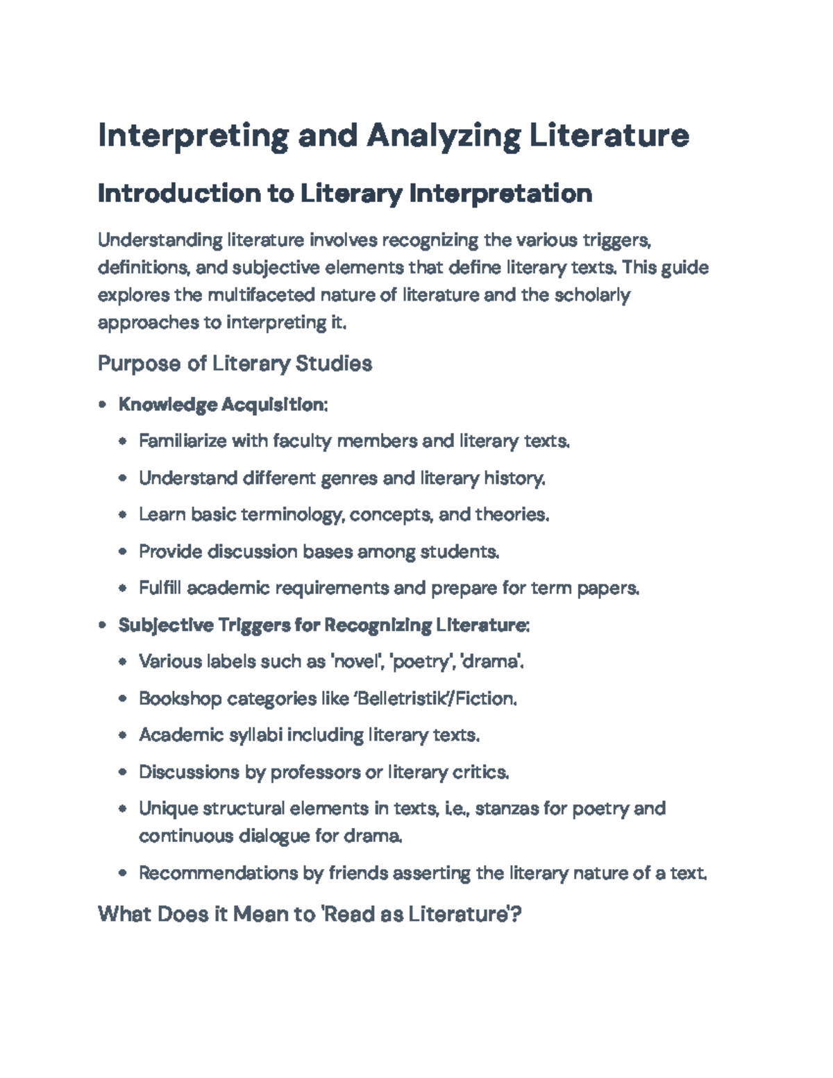 Understanding Literary Interpretation: A Comprehensive Guide (ENG101 ...