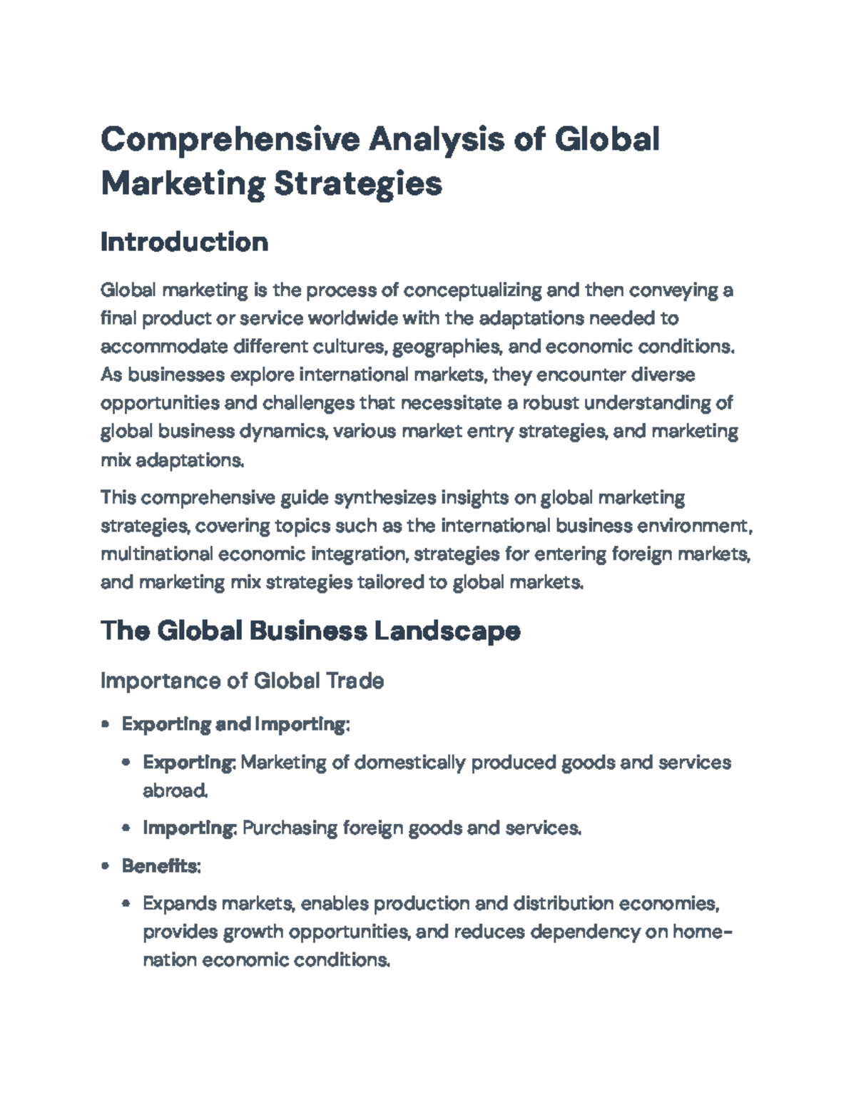 Global Marketing Strategies (MKT 301): A Comprehensive Success Guide ...