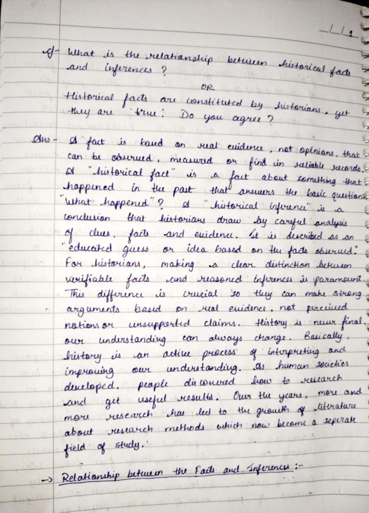 Facts and inferences - History - and What is the relationship between ...