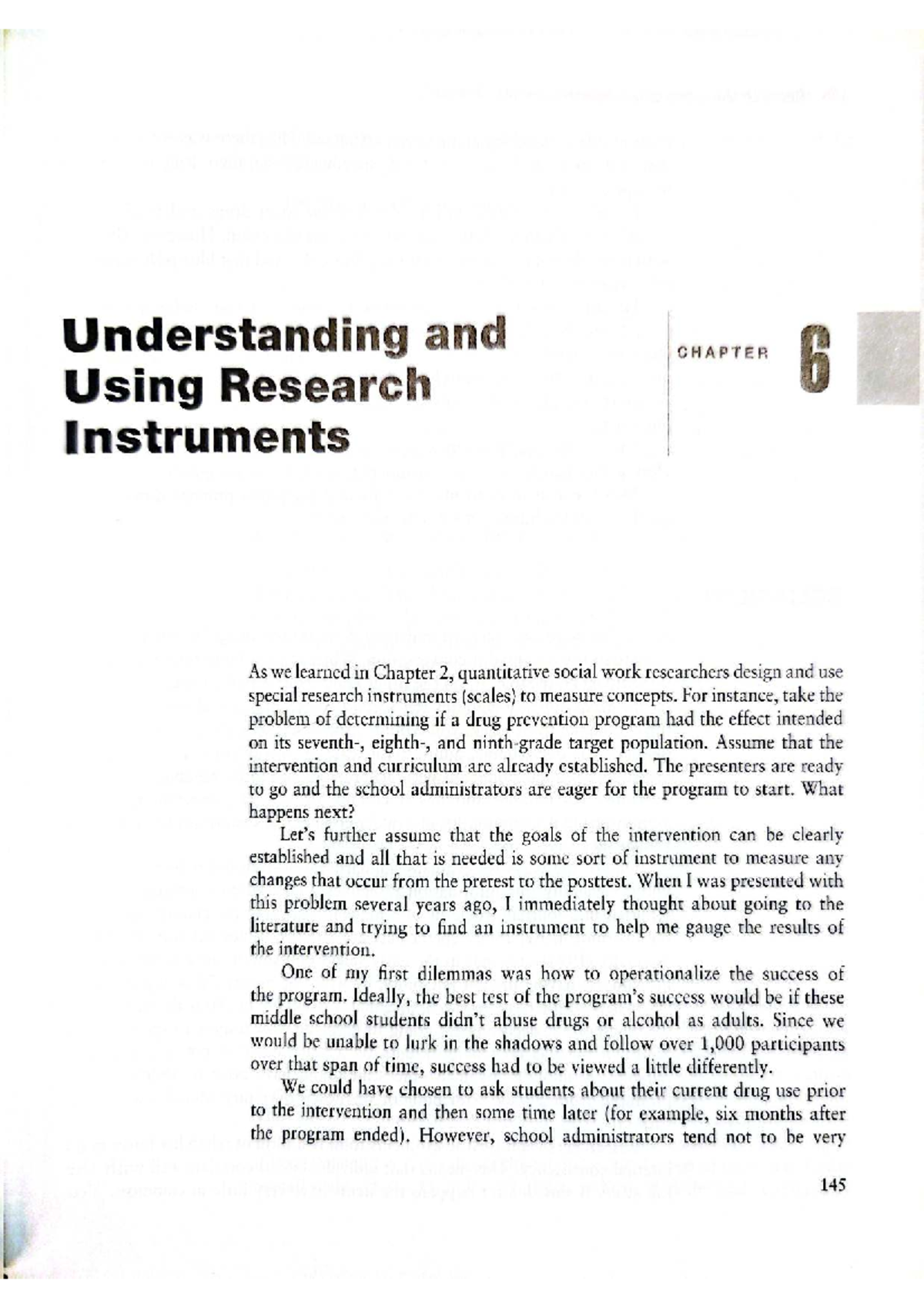 Research Methods in Social Work: Chapter 6 Summary and Key Concepts ...