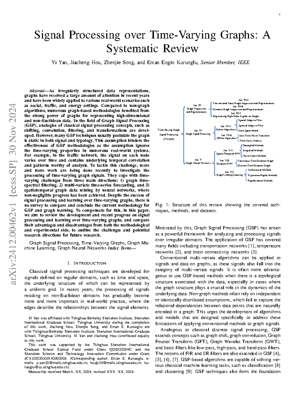 Signal Processing over Time-Varying Graphs: A Comprehensive Review ...