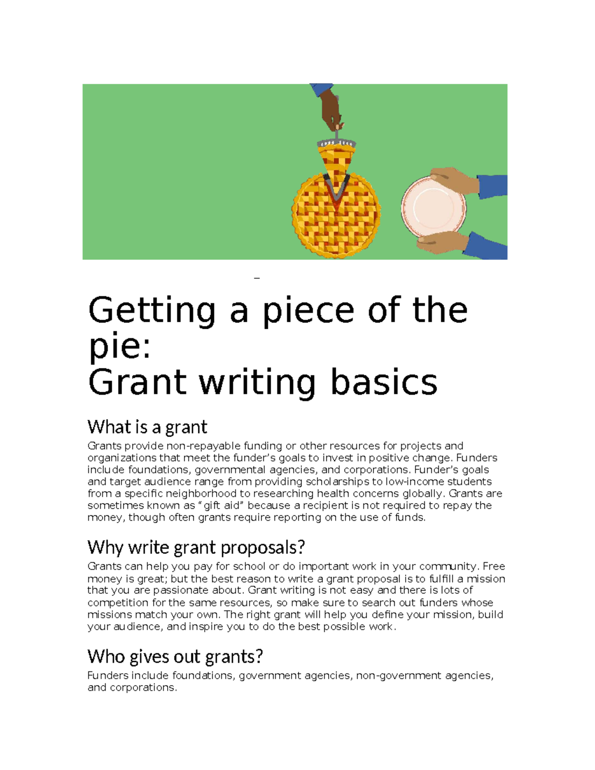 L1 T1 Grant Writing Basics: A Comprehensive Starter Guide - Studocu