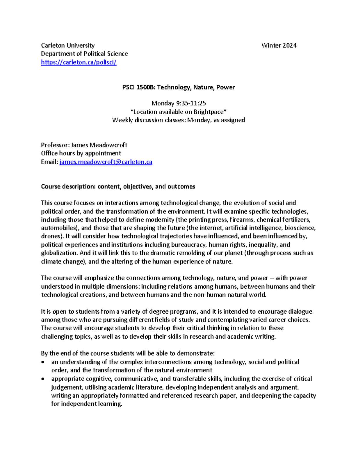 PSCI 1500 Final Exam Preparation: Technology, Nature, and Power ...