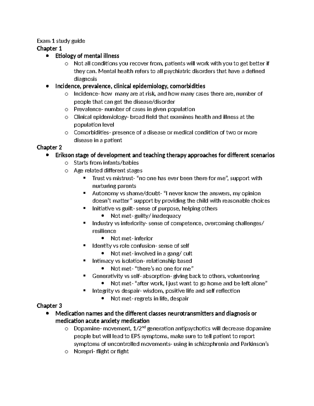 MH 101: Comprehensive Study Guide for Exam 1 on Mental Health Concepts ...