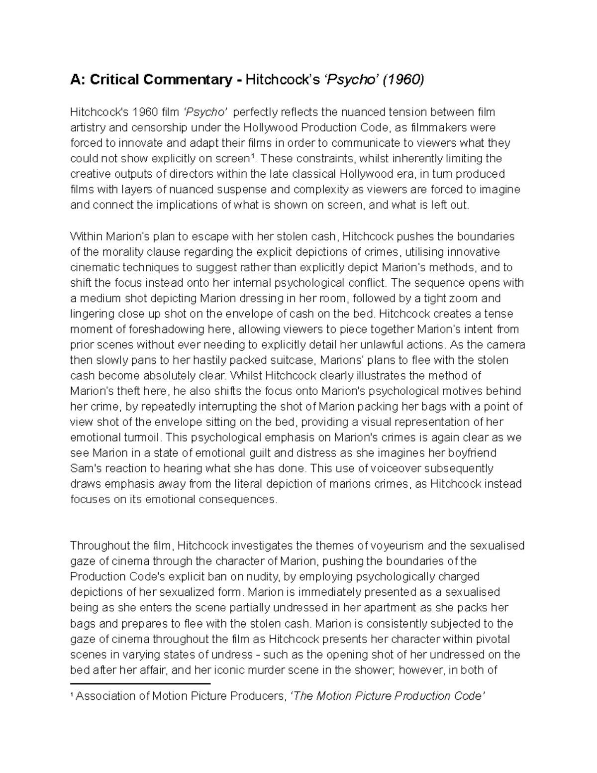 A2.2 Critical Commentary - Final Analysis - A: Critical Commentary ...
