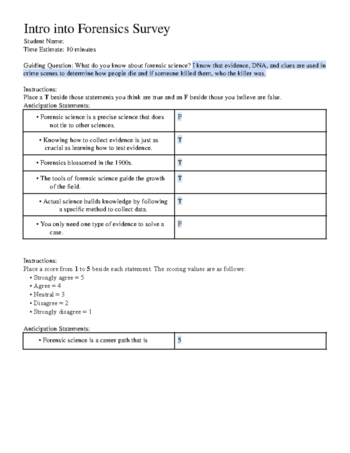 Forensic Investigation Worksheet (Course Code: 1.02) Completion Guide ...