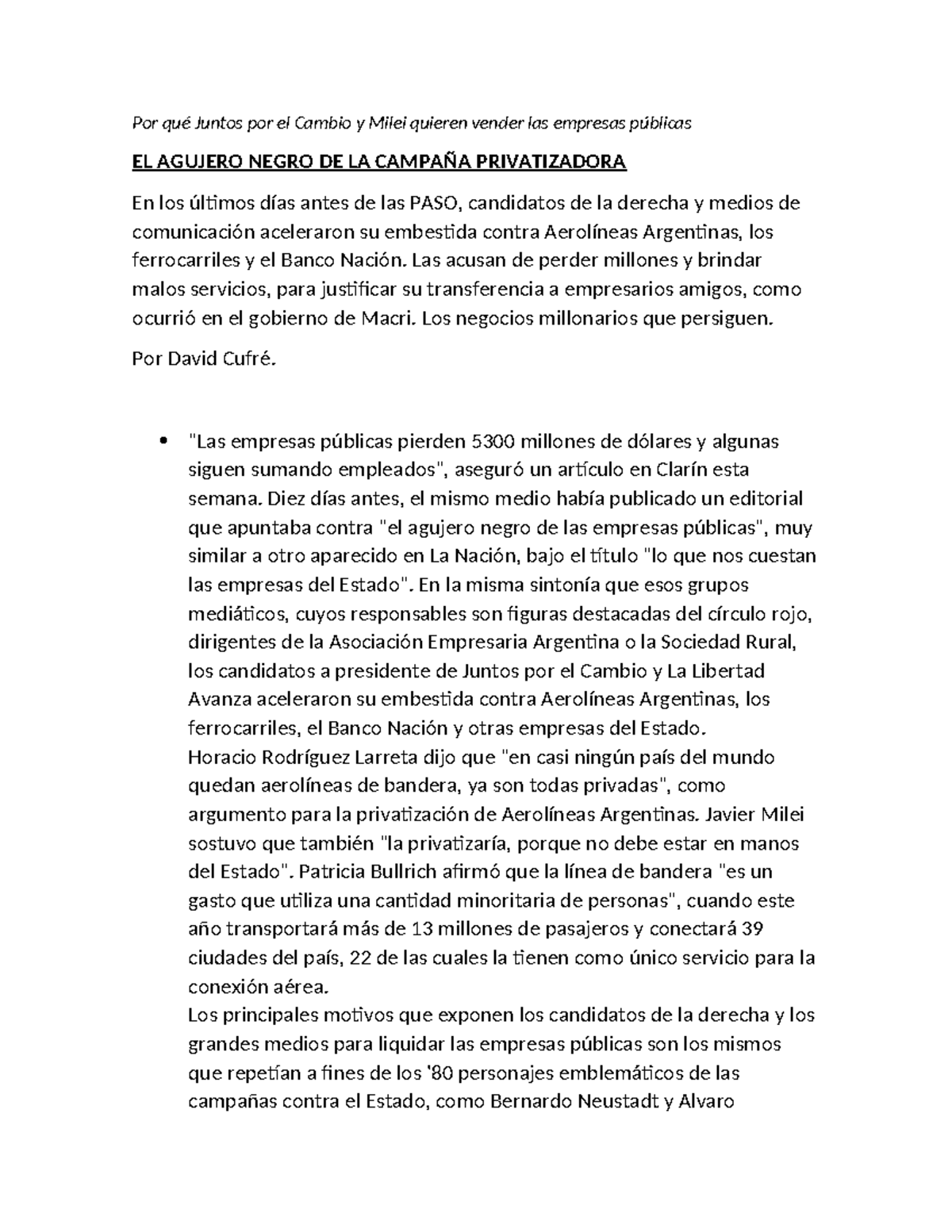 Análisis de la Privatización de Empresas Públicas en Argentina ...