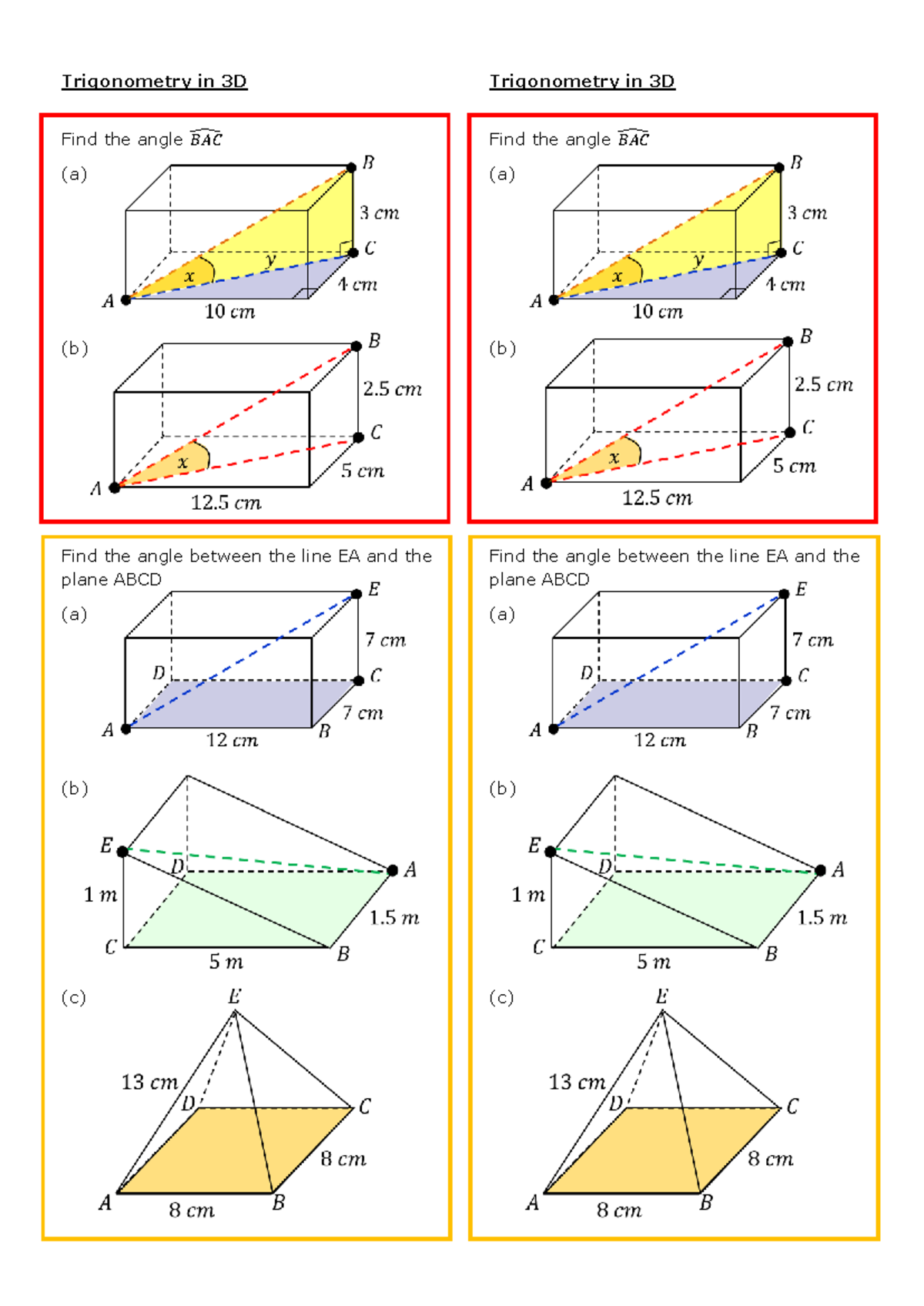 Trigonometry in 3D Practice Strips - Maaf Numpang - Trigonometry in 3D ...