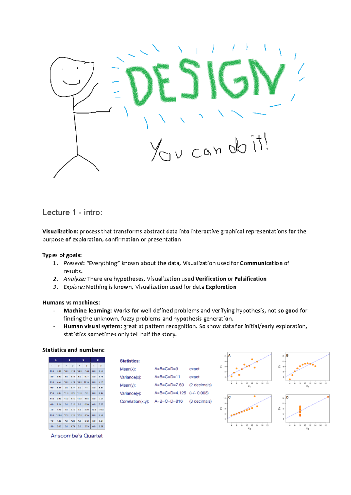 Data Visualization (CS101) Lecture Summary & Key Concepts - Studeersnel