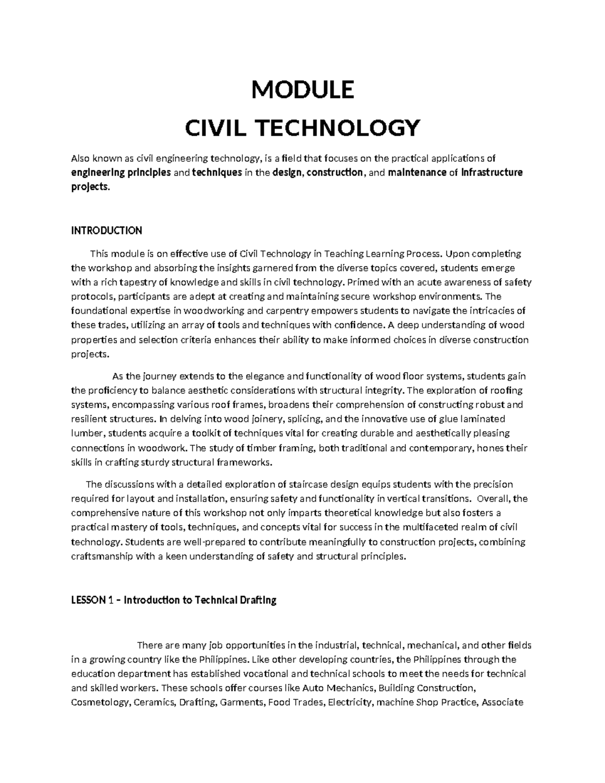 Civil Tech Drafting Module: Effective Skills and Techniques Overview ...