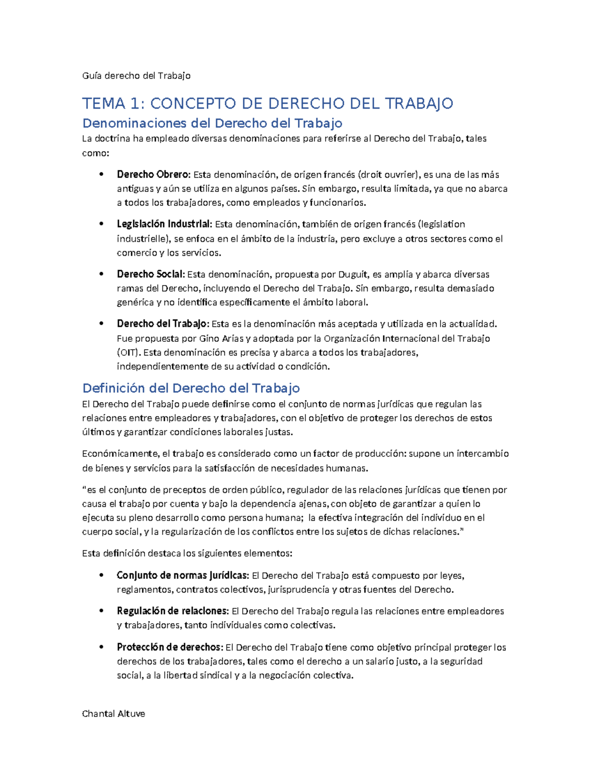 Guía de Derecho del Trabajo: Conceptos y Principios Fundamentales - Studocu