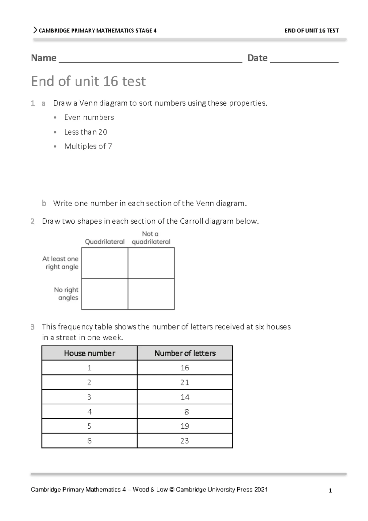 Mathematics Progression Test - M Stage 8 - Cambridge Lower Secondary 8 ...