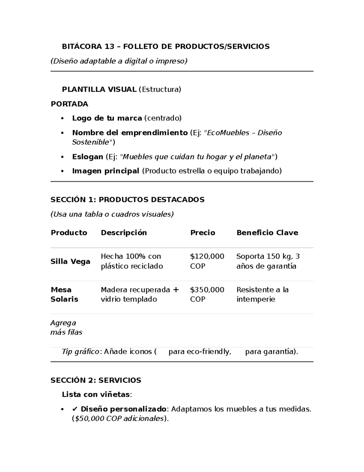 BITÁCORA 13: Plantilla Visual para Diseño de Folletos Adaptables - Studocu