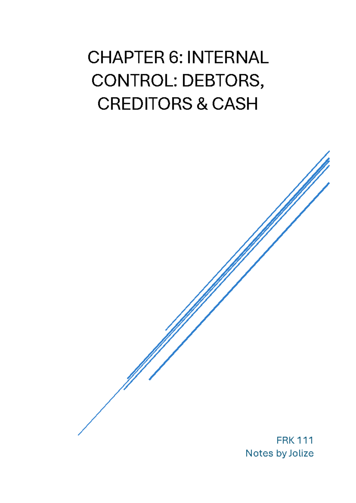 FRK 111 - Chapter 6-8 Internal Control Notes on Debtors & Creditors ...