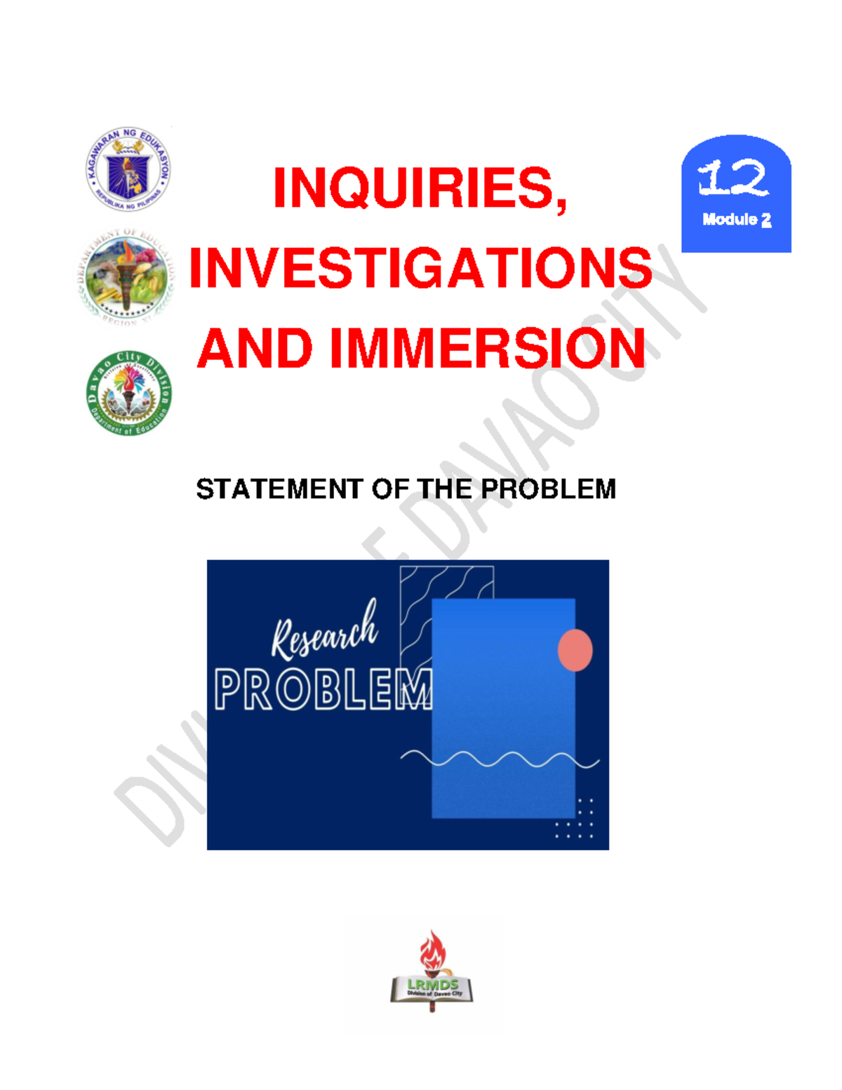 G12 Research Methodology: Formulating a Statement of the Problem - Studocu