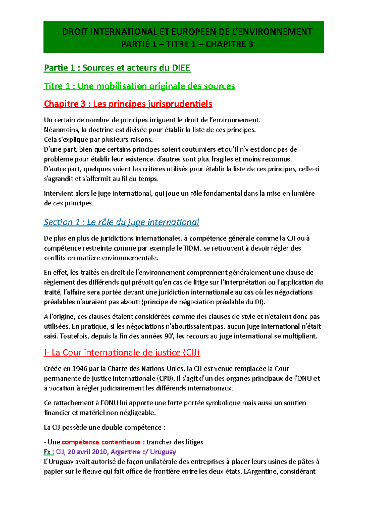 DIEE - Partie 1 - Titre 1 - Chap. 3 - DROIT INTERNATIONAL ET EUROPEEN ...