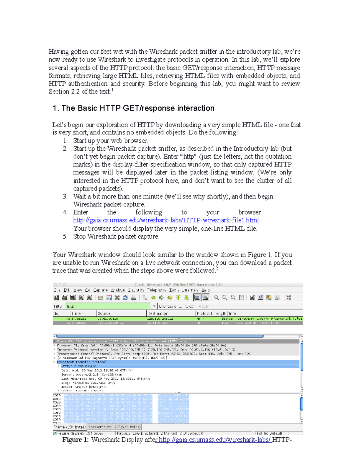 Wireshark Lab 2 - Packet Capturing - Computer Network (CN) Lab - Studocu